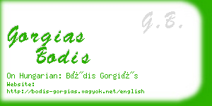 gorgias bodis business card